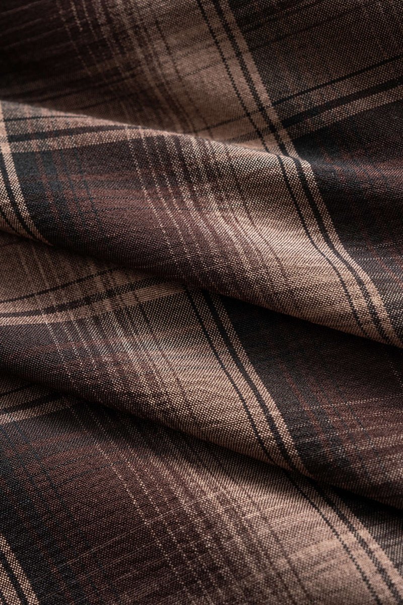 Suede Patchwork Plaid Print High Waist Skirt - MISMIMCWBK2509190038-BROWN-XS