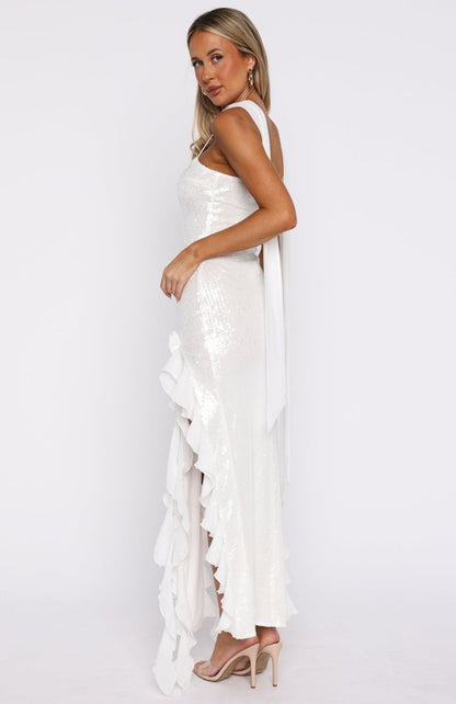 The Positano Dream Sequin Maxi Dress Off White - MISMIEXDAL925-1-XXS