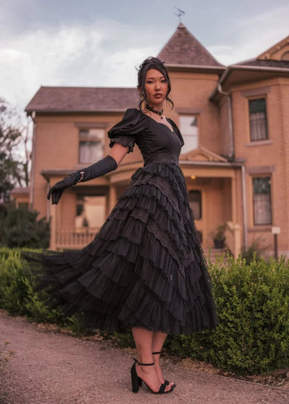 Thumbelina Dress Black - MISMIJK23045-W-BLK-XXS