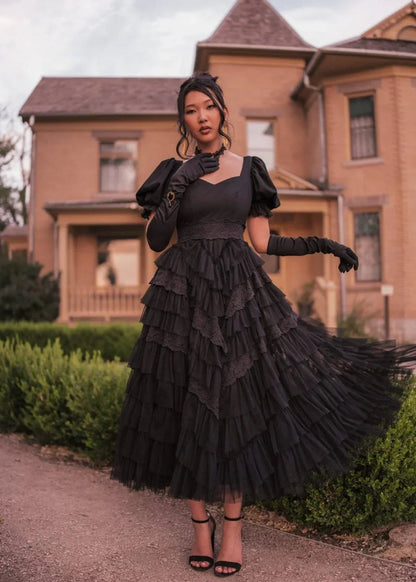 Thumbelina Dress Black - MISMIJK23045-W-BLK-XXS