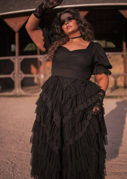 Thumbelina Dress Black - MISMIJK23045-W-BLK-XXS