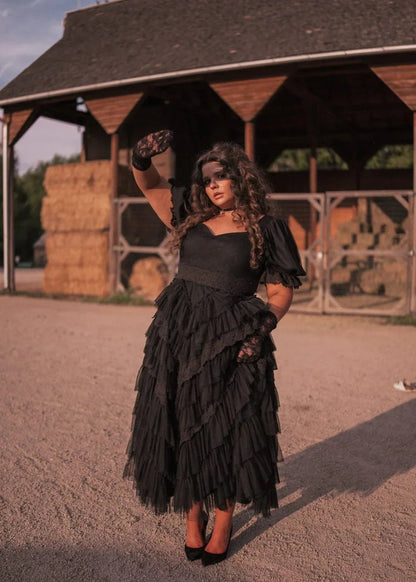 Thumbelina Dress Black - MISMIJK23045-W-BLK-XXS