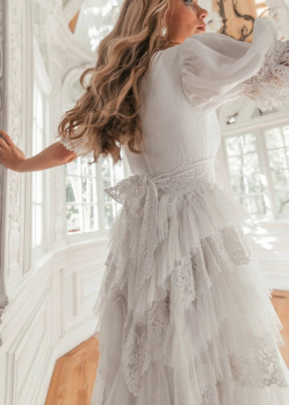 Thumbelina Dress White - MISMIJK23045-W-WHT-XXS