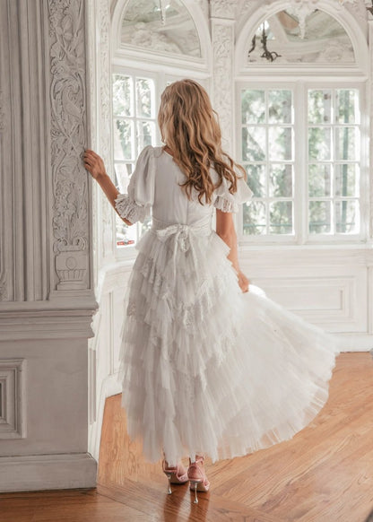 Thumbelina Dress White - MISMIJK23045-W-WHT-XXS