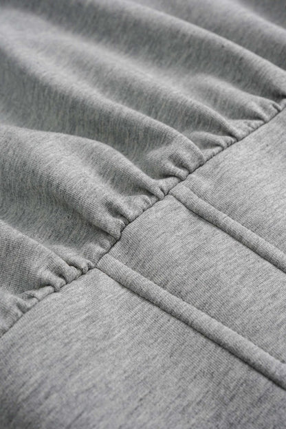 Tie - Back Asymmetrical Shoulder Corset Waist Sweatshirt - MISMIMCWTH2509220130-PEARL RIVER-XS