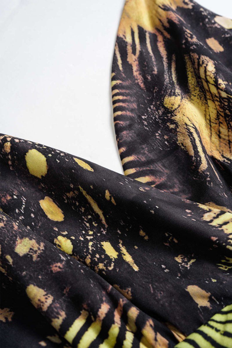 Tropical Print Metallic Chain Asymmetrical Sleeveless Mini Dress - MISMIMCWDC2506240102-MULTICOLOR-XS