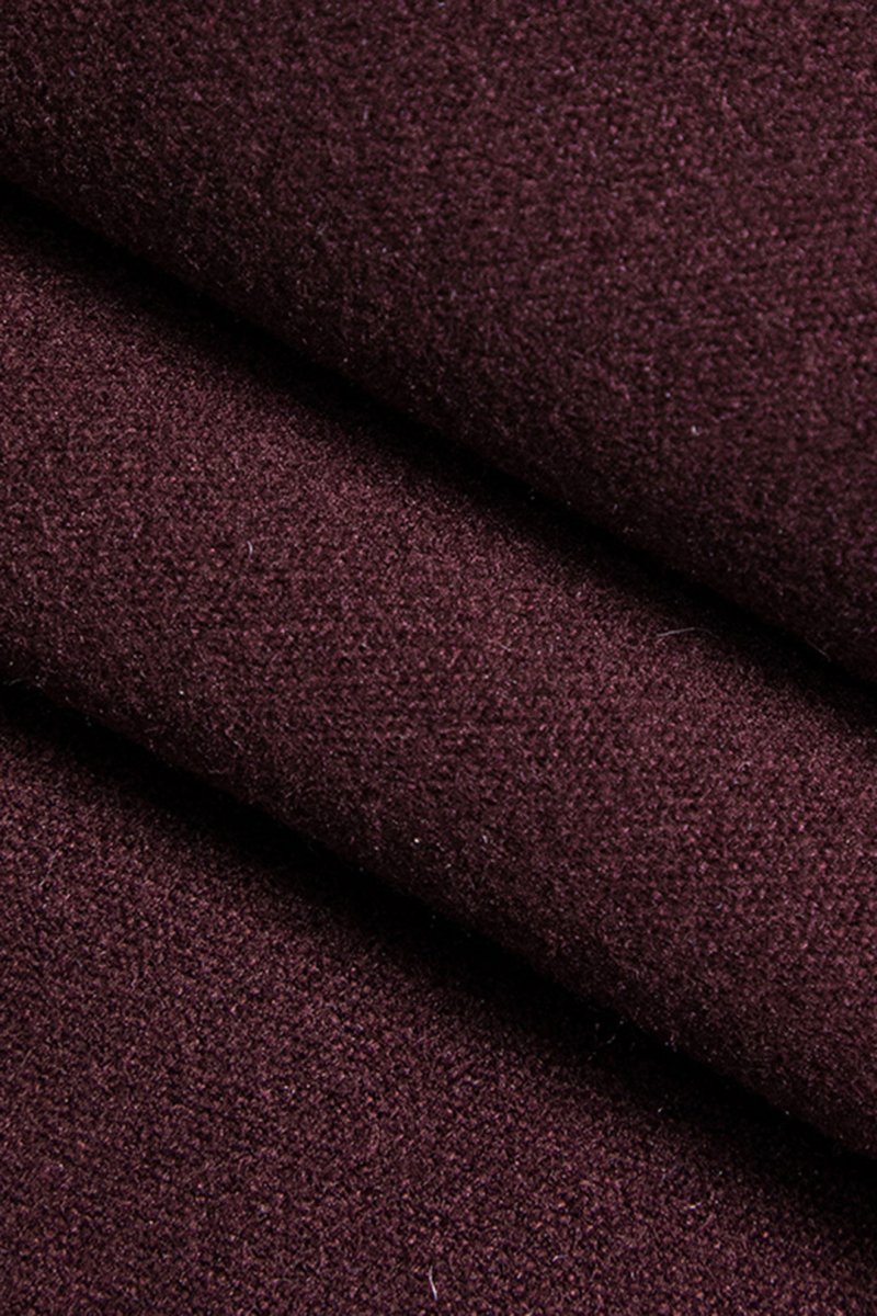 Tweed High Waist Ruched Skirt - MISMIMCWBK2410300078-BURGUNDY-XS