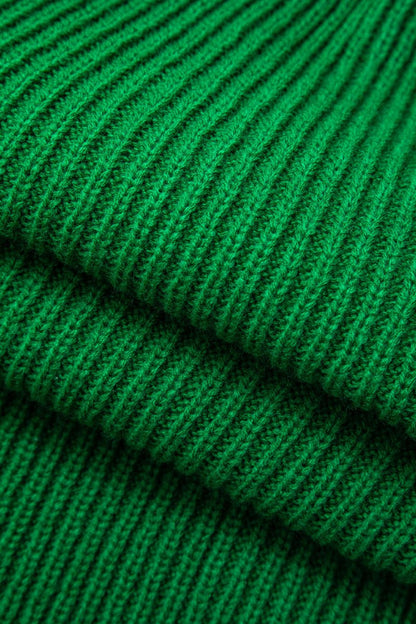 V - neck Long Sleeve Sweater And Skirt Set - MISMIMCWKC2309060033-GREEN-XS