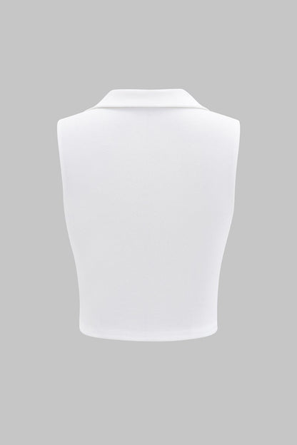 V - Neck Patchwork Tank Top - MISMIMCWTT2502270078-BLACK-XS