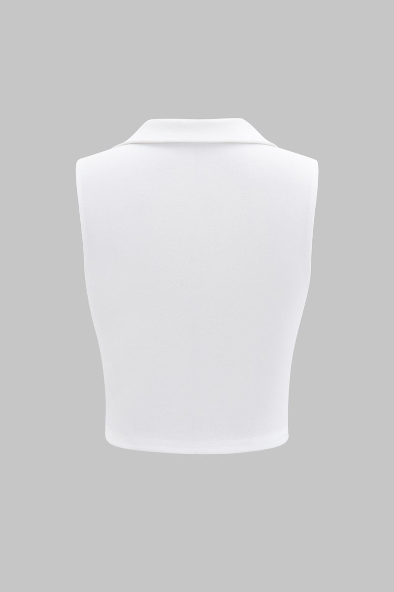 V - Neck Patchwork Tank Top - MISMIMCWTT2502270078-ORANGE-XS