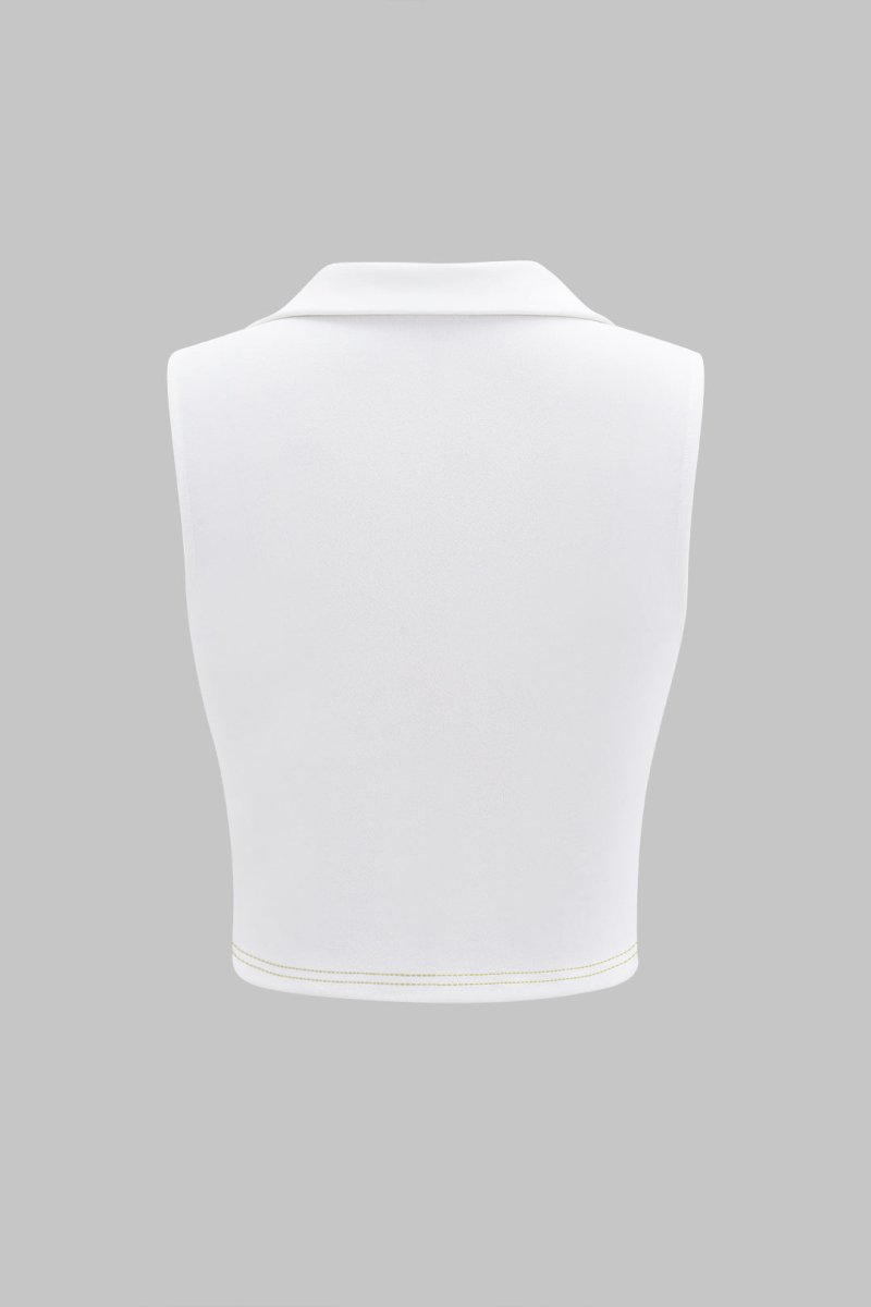 V - Neck Patchwork Tank Top - MISMIMCWTT2502270078-GREEN-XS