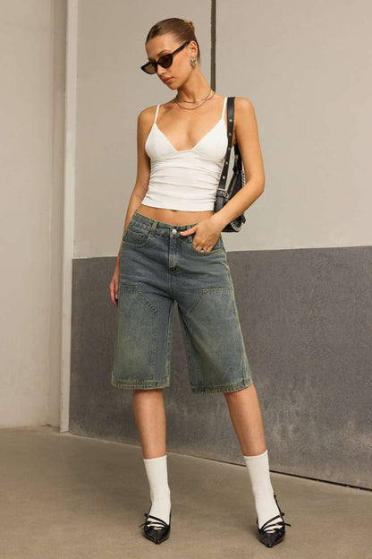 V - Neck Slip Cami Top - MISMIMCWTT2504140079-WHITE-XS