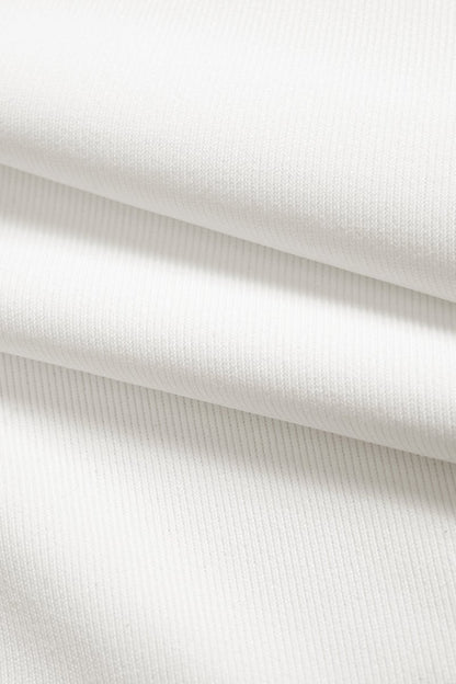 V - Neck Waist - Cinching Ruched T-Shirt - MISMIMCWTS2507020129-WHITE-XS