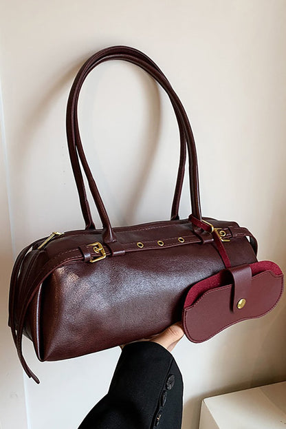 Vintage Leather Shoulder Bag - MISMIMCABS2409270023-BURGUNDY-F