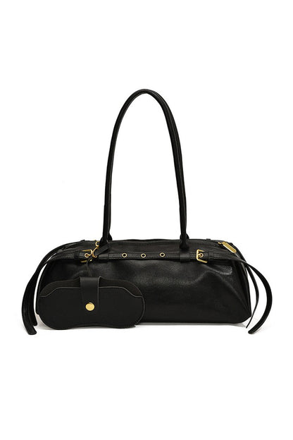 Vintage Leather Shoulder Bag - MISMIMCABS2409270023-BLACK-F