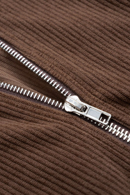 Waist - Cinching Zipper Hoodie And Shirred Waistband Pants Set - MISMIMCWSC2509080028-BROWN-XS