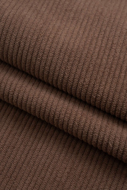 Waist - Cinching Zipper Hoodie And Shirred Waistband Pants Set - MISMIMCWSC2509080028-BROWN-XS