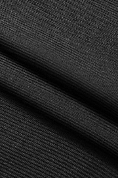 Wrap Ruched High Neck Long Sleeve Maxi Dress - MISMIMCWDA2309180103-BLACK-XS